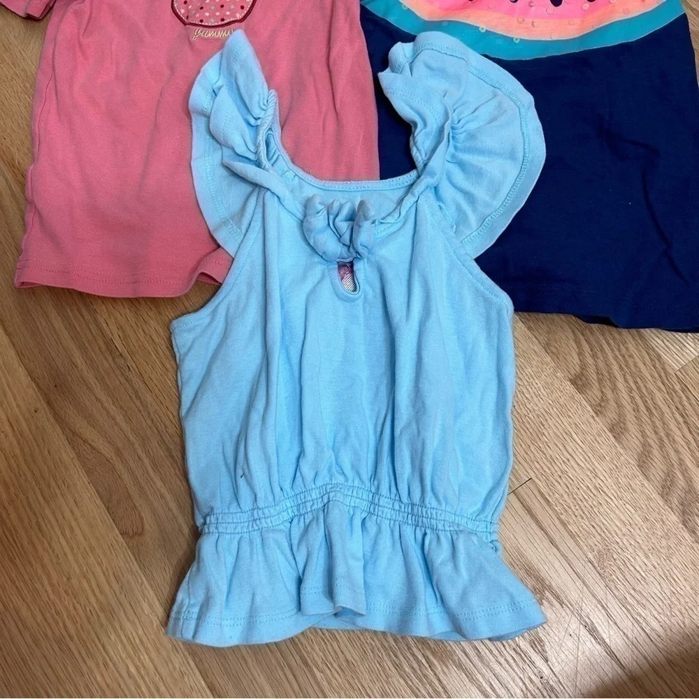 4T Girls Tank Short Sleeve Shirt Bundle Lot Watermelon Carter’s Gymboree Apple